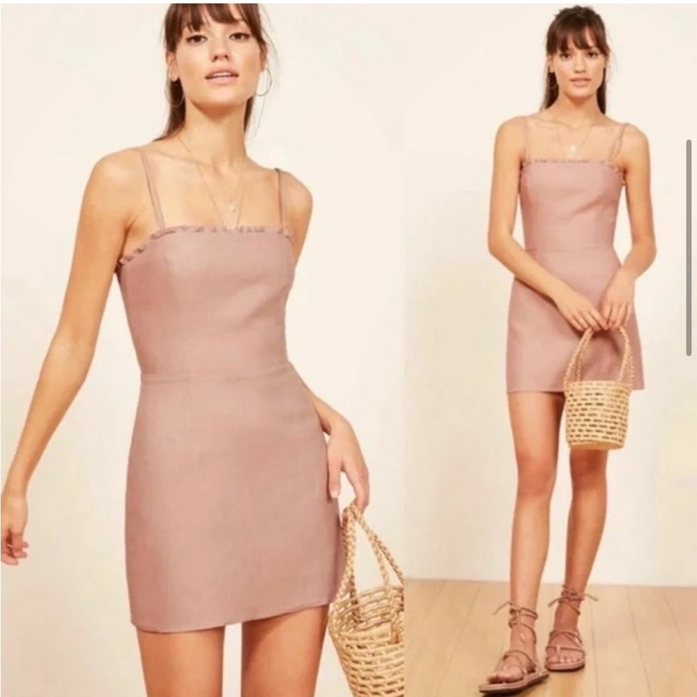 Reformation Ava mini ruffle dress